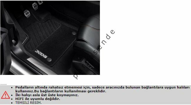 ORJİNAL ÖN-ARKA TAKIM ŞEKİLLENDİRİLMİŞ HALI PAS PAS 3008 SUV 2016-