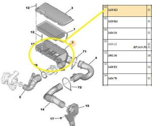 HAVA FİLTRE ALT KUTUSU C1-C2-C3-NEMO-XSARA-206-207-307-BIPPER 1.4HDI