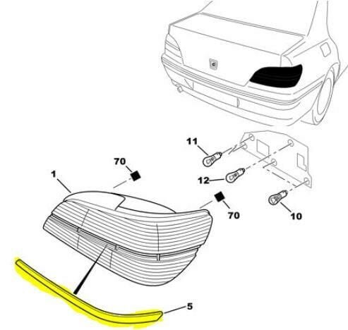 SOL STOP LAMBA ÇITASI PEUGEOT 406 1999- 634737