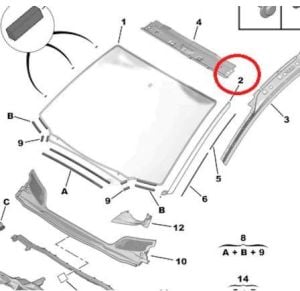 ÖN CAM KENAR ÇITASI SAĞ CİTROEN C4 2004-2010 8120Q3