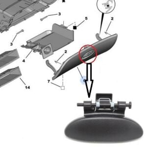 TORPİDO KAPAK ACMA MANDALI YAYLI PEUGEOT 206 1997- 8218C8-8218Q2-8214RL