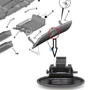 TORPİDO KAPAK ACMA MANDALI YAYLI PEUGEOT 206 1997- 8218C8-8218Q2-8214RL