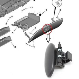 TORPİDO KAPAK ACMA MANDALI YAYLI PEUGEOT 206 1997- 8218C8-8218Q2-8214RL
