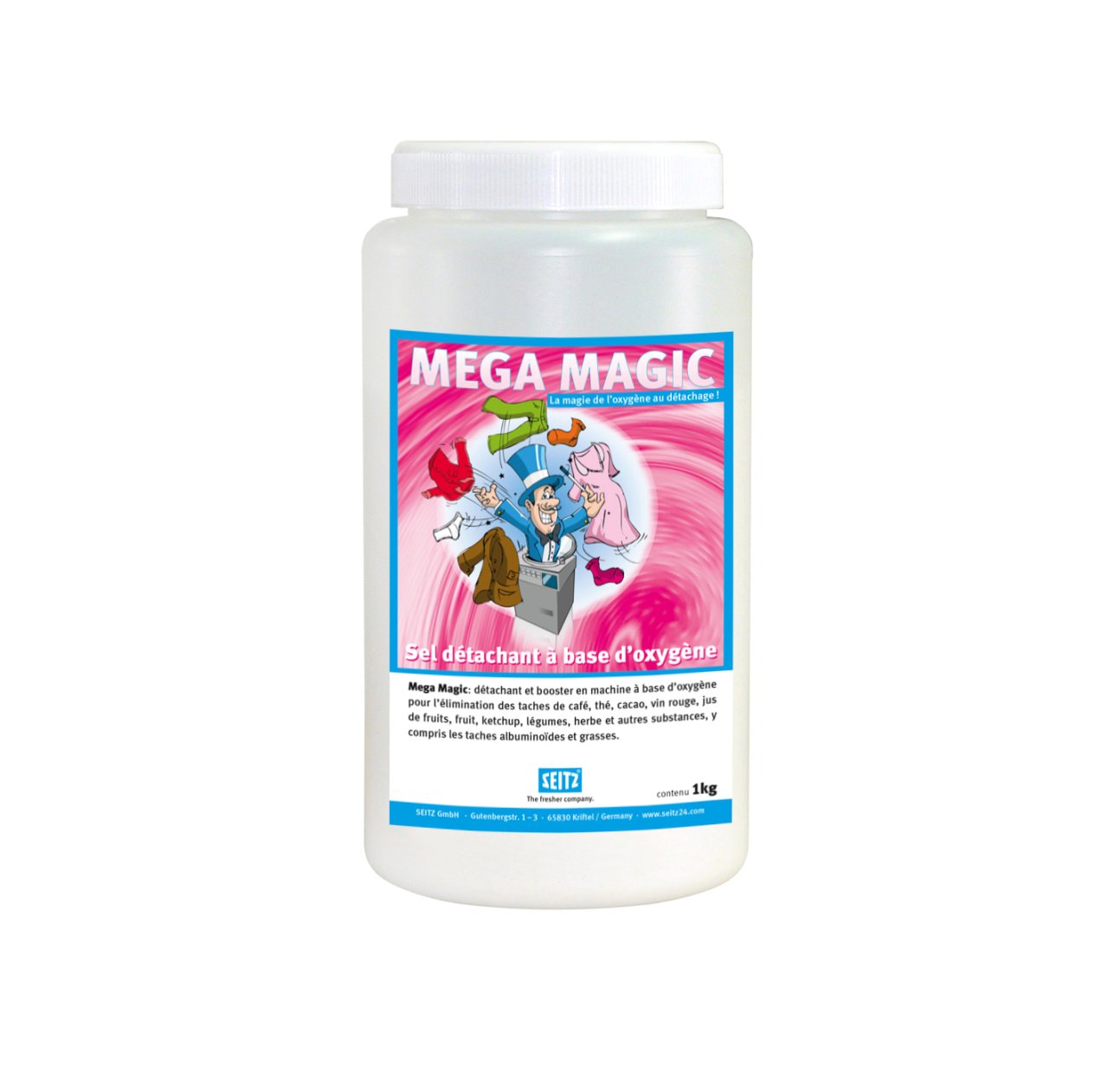 MEGA MAGIC - Oksijen Bazlı Ön Leke Giderici, Islatma ve Yıkama güçlendirici, Konsantre
