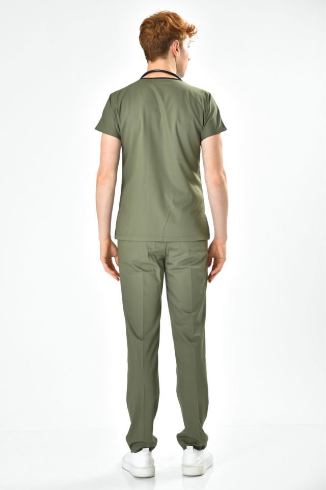 Likralı Asker Yeşili Cerrahi Forma Takım