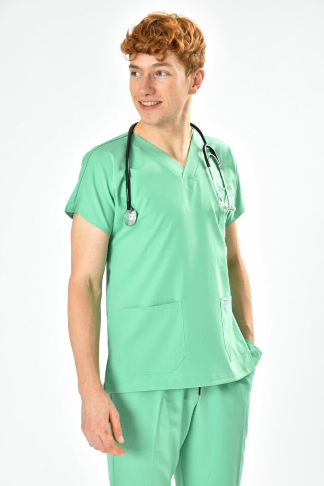 Likralı Nane Yeşili Cerrahi Forma Takım