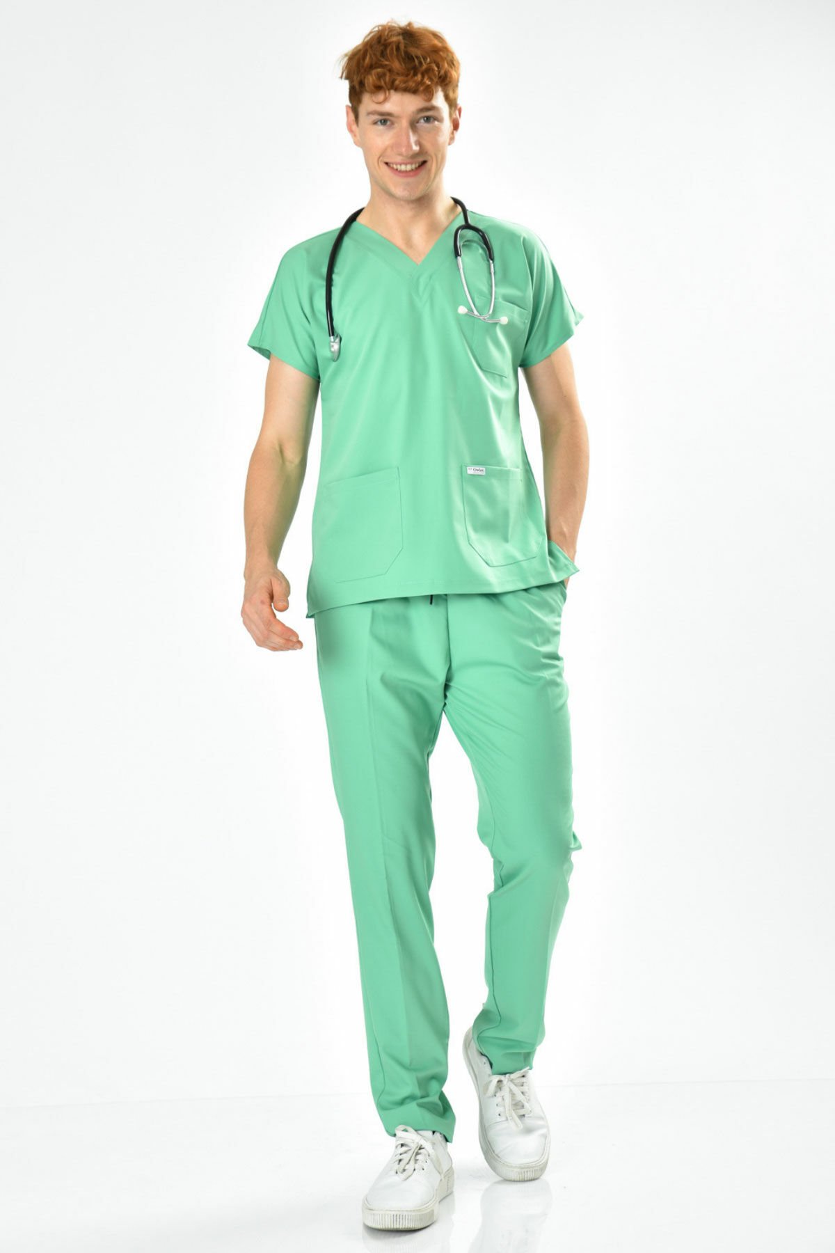 Likralı Nane Yeşili Cerrahi Forma Takım