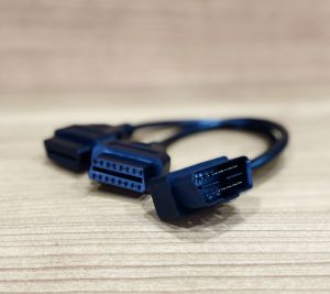 Obd2 ObdII 16 Pin Dik Açı Erkek - Çift Dişi Yuvarlak Bölünmüş