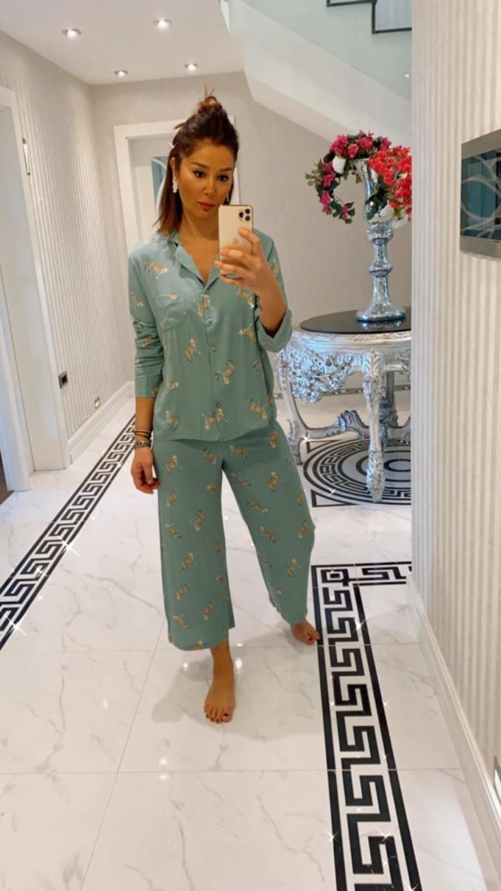 Mint Kaplanlı Pijama Takımı