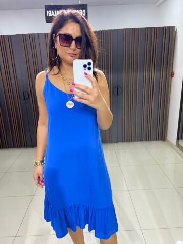 Jelani Kadın Mavi Midi Elbise