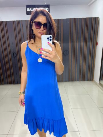 Jelani Kadın Mavi Midi Elbise