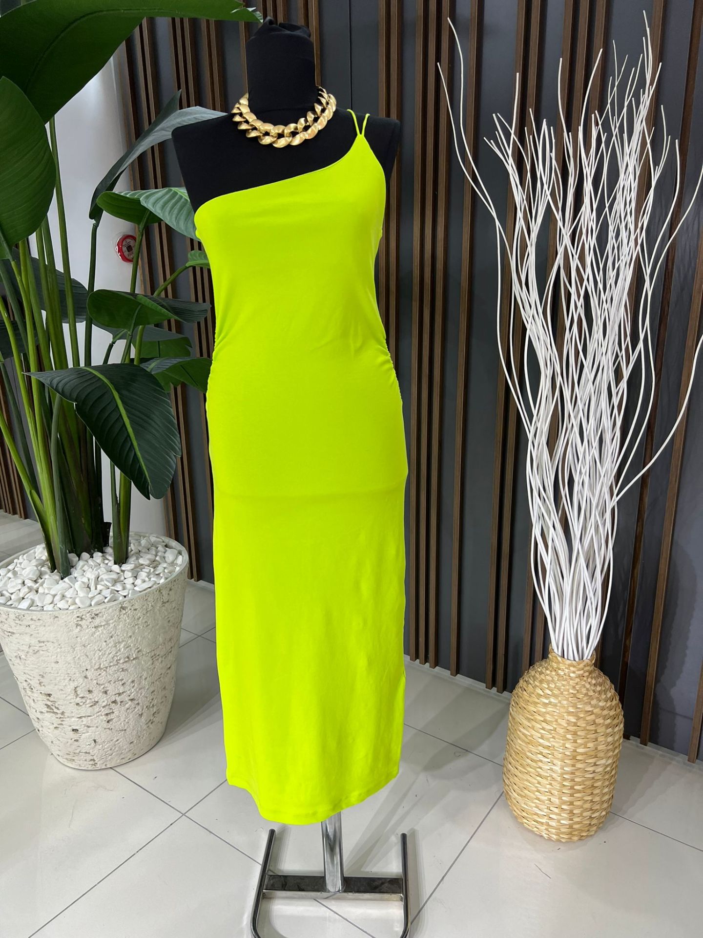 Lombe Kadın Fıstık Yeşil Elbise