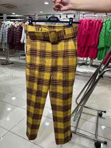 Sarı Kaşe Çizgili Pantalon