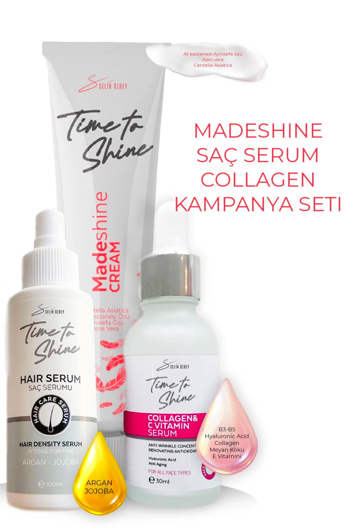 MADESHINE+SAÇ SERUM+COLLAGEN KAMPANYA SETI