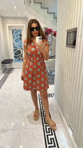Lesso Kadın Nar Rengi Mini Elbise