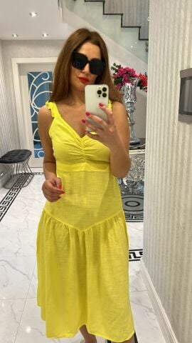 Randy Kadın Sarı Elbise