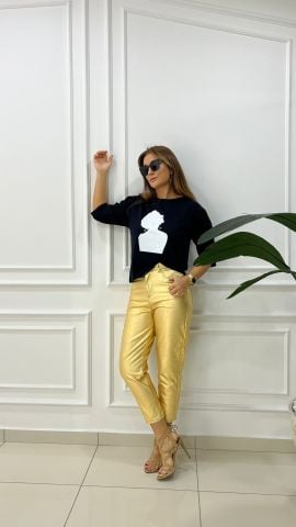 Yule Kadın Gold Pantolon