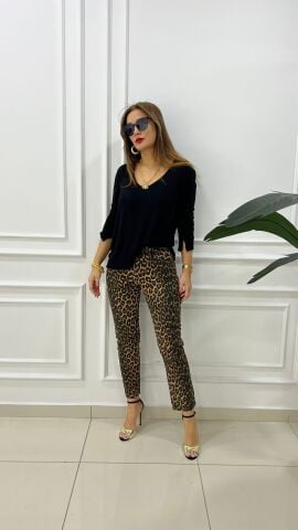 Nika Kadın Leopar Pantolon