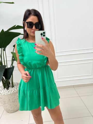 Huel Kadın Yeşil Mini Elbise