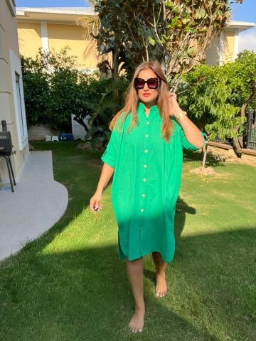 Nilton Kadın Yeşil Gömlek Elbise