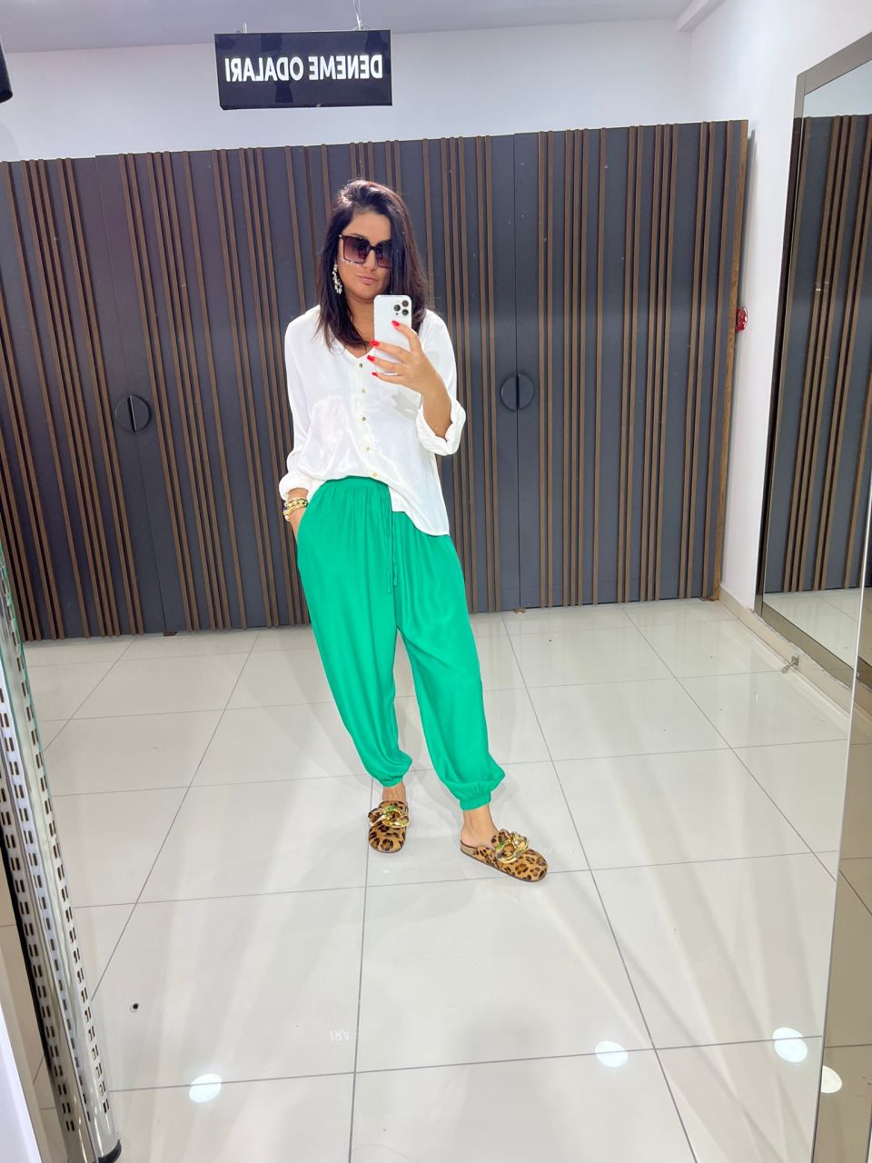 Lorna Kadın Yeşil Şalvar Pantolon