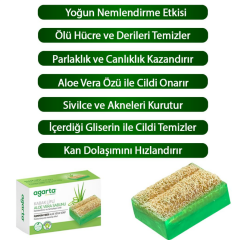 Agarta Doğal Kabak Lifli El Yapımı Aloe Vera Sabunu 125g