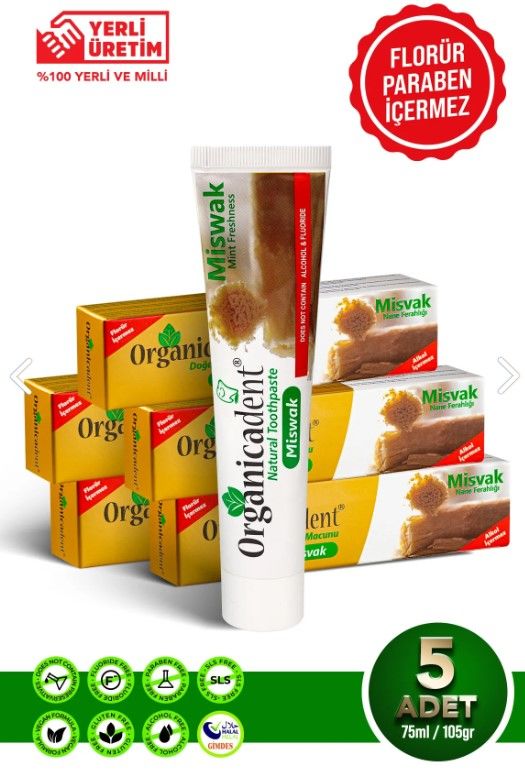 Organicadent Misvaklı Doğal Diş Macunu (5'li Paket)