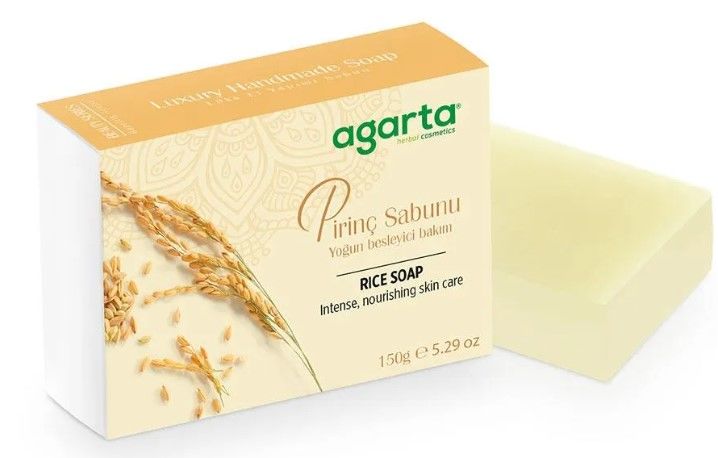 Agarta Doğal El Yapımı Cilt Beyazlatıcı Pirinç Sabunu 150gr