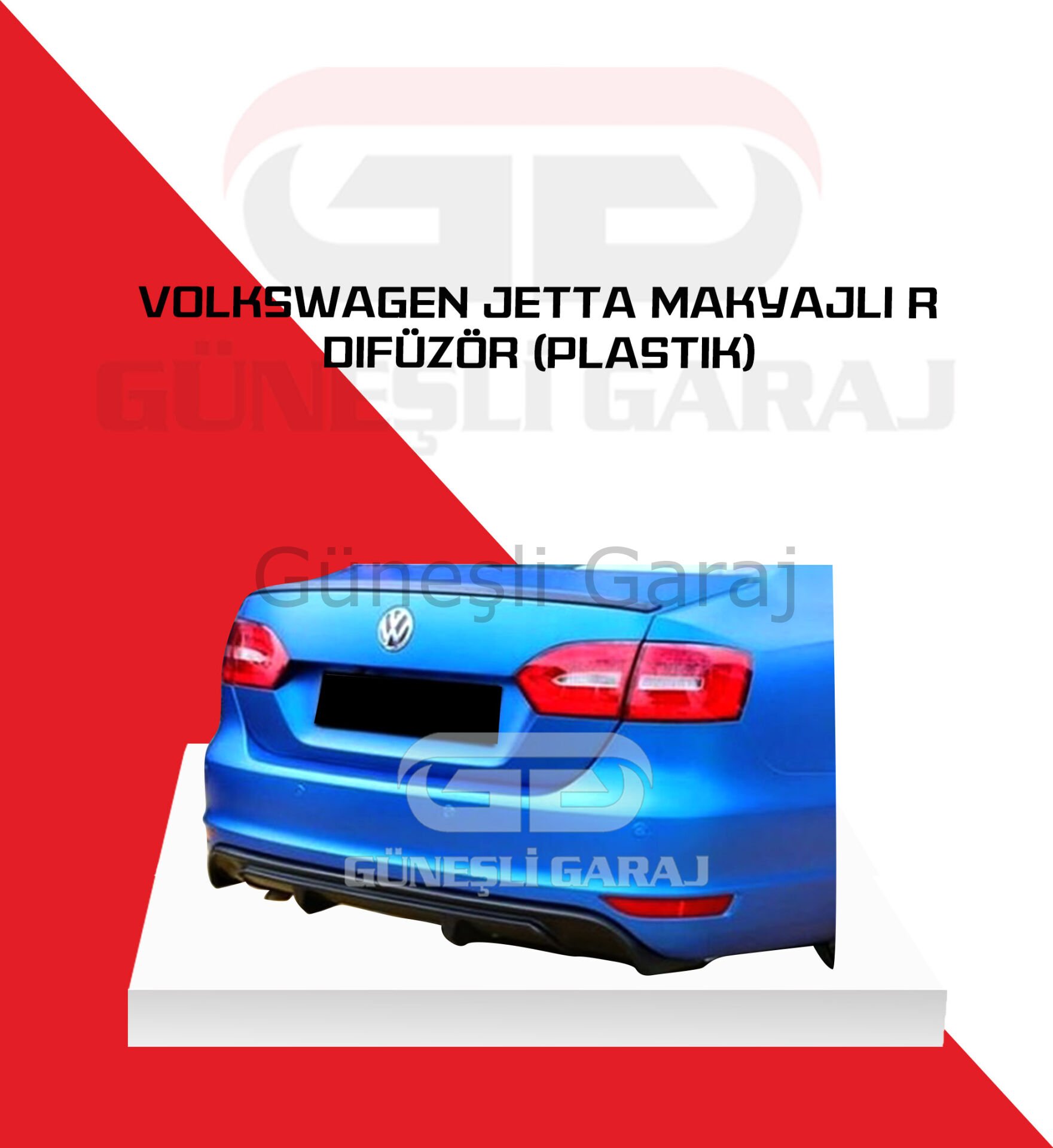 Volkswagen Jetta Makyajlı Kasa 2014 - Sonrası R Difüzör (Plastik)