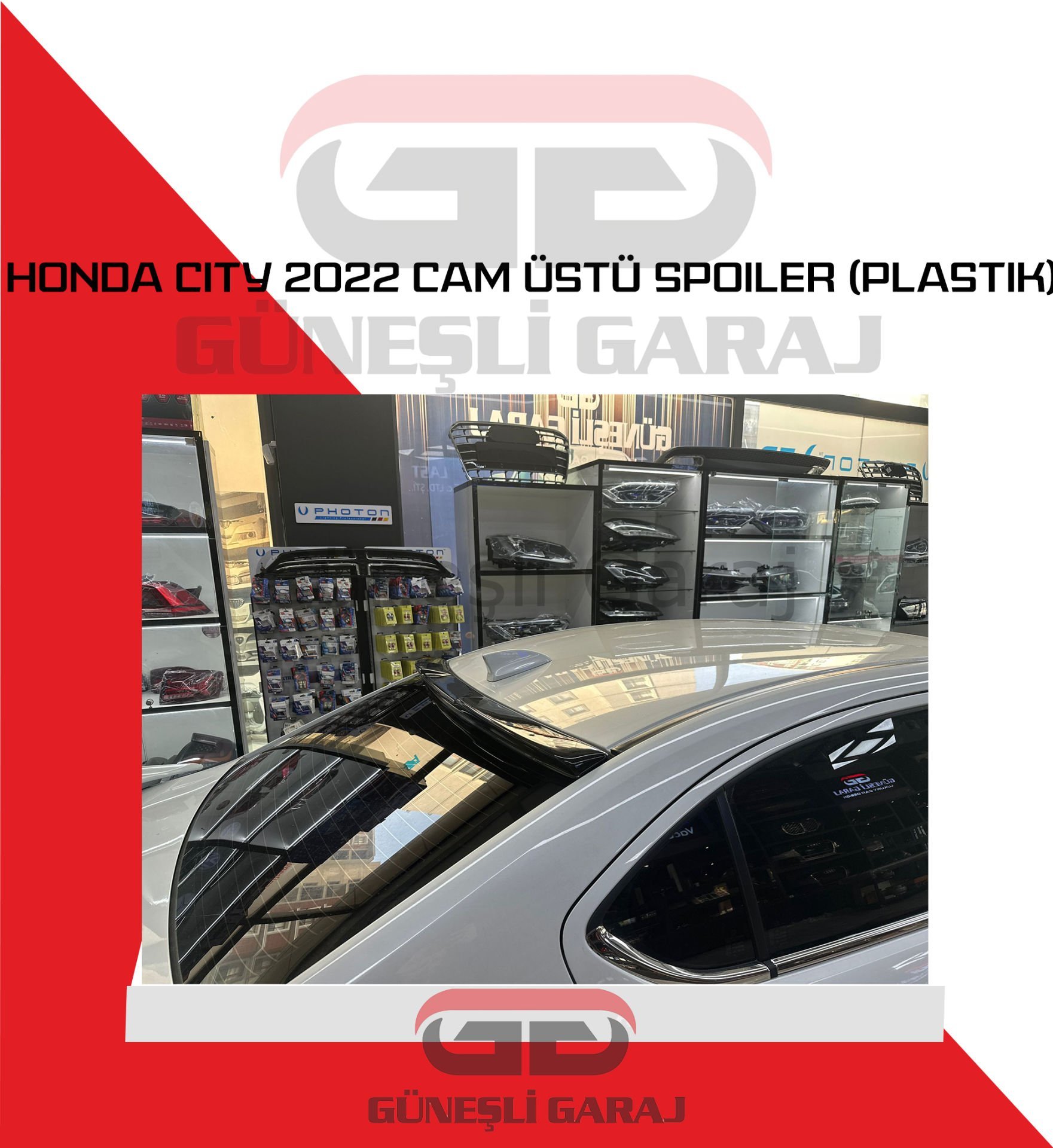 Honda City 2022 Cam Üstü Spoiler (Plastik)