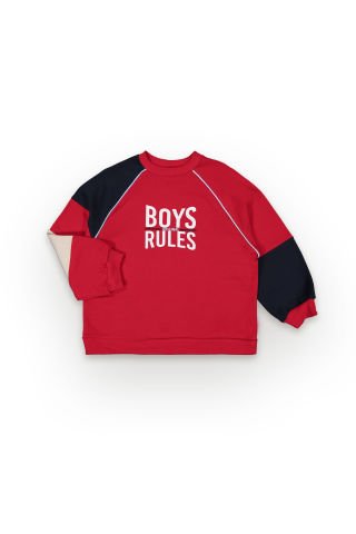 Tuffy Boys Rules Baskılı Erkek Çocuk Sweatshirt-7121