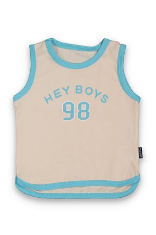 Tuffy Hey Boys Baskılı, Askılı Erkek Bebek T-Shirt-8003