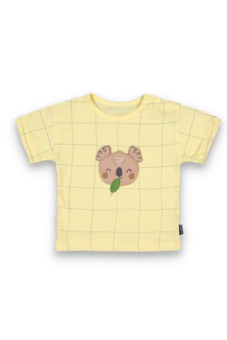 Tuffy Kareli Koala Desenli Erkek Bebek T-Shirt-8013