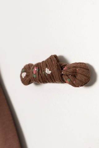 Tuffy Floral Baskılı Toka Detaylı Kız Çocuk Taytlı Takım-01058