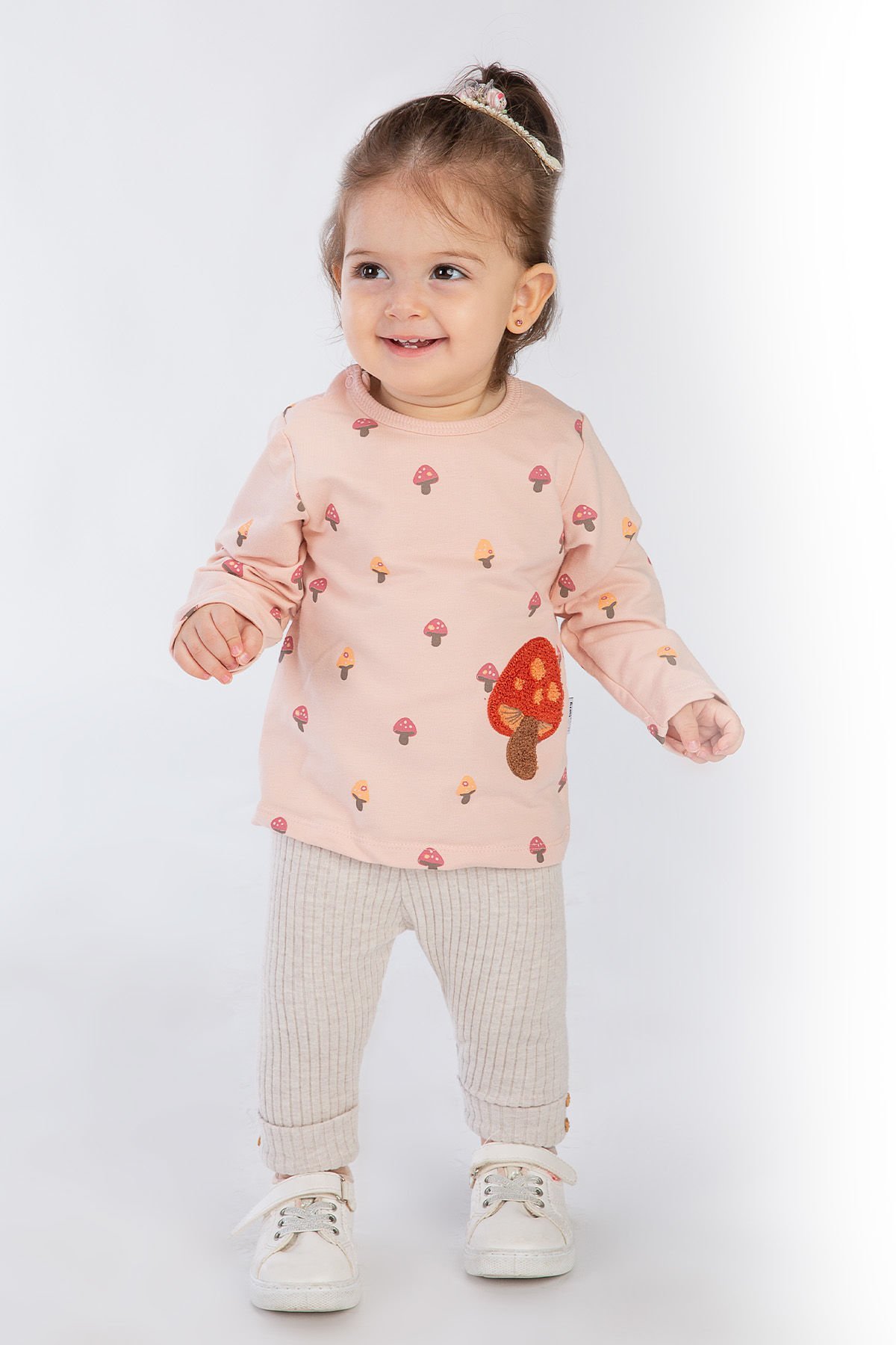 Tuffy Mantar Detaylı Kız Bebek İkili Takım-01002