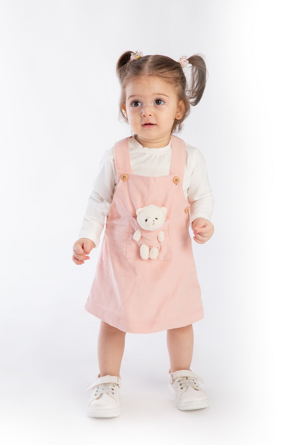 Tuffy Teddy Ayıcık Detaylı Kız Bebek Elbise-408