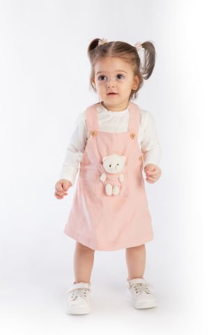 Tuffy Teddy Ayıcık Detaylı Kız Bebek Elbise-408