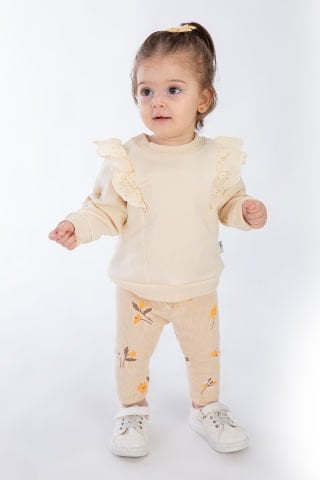 Tuffy Dantel Detaylı Kız Bebek Taytlı Takım - 01004