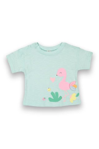 Tuffy Flamingo Detaylı Kız Bebek T-Shirt-9004