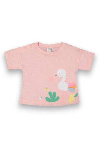 Tuffy Flamingo Detaylı Kız Bebek T-Shirt-9004
