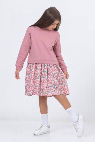 Tuffy Çiçekli Kız Çocuk Elbise - 602
