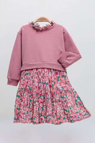 Tuffy 2-5 Yaş Kız Çocuk Çiçek Detaylı Elbise- 552