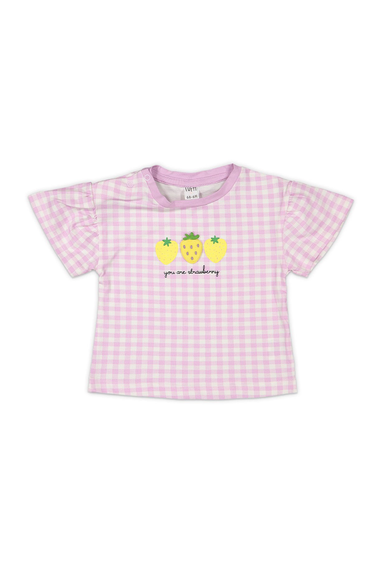 Tuffy Çilek Detaylı Pitikareli Kız Bebek T-Shirt-9012