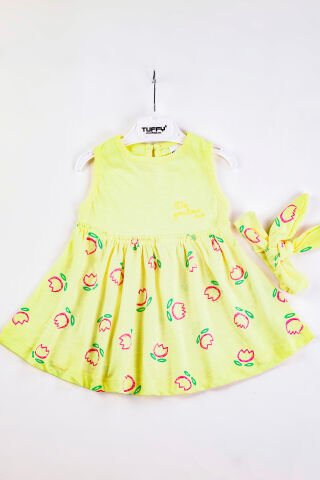 Tuffy Lale Temalı Kız Bebek Elbise-9533