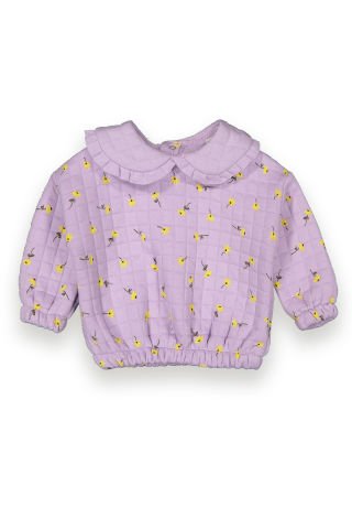 Tuffy Çiçek Desenli Kız Bebek Sweatshirt-6002