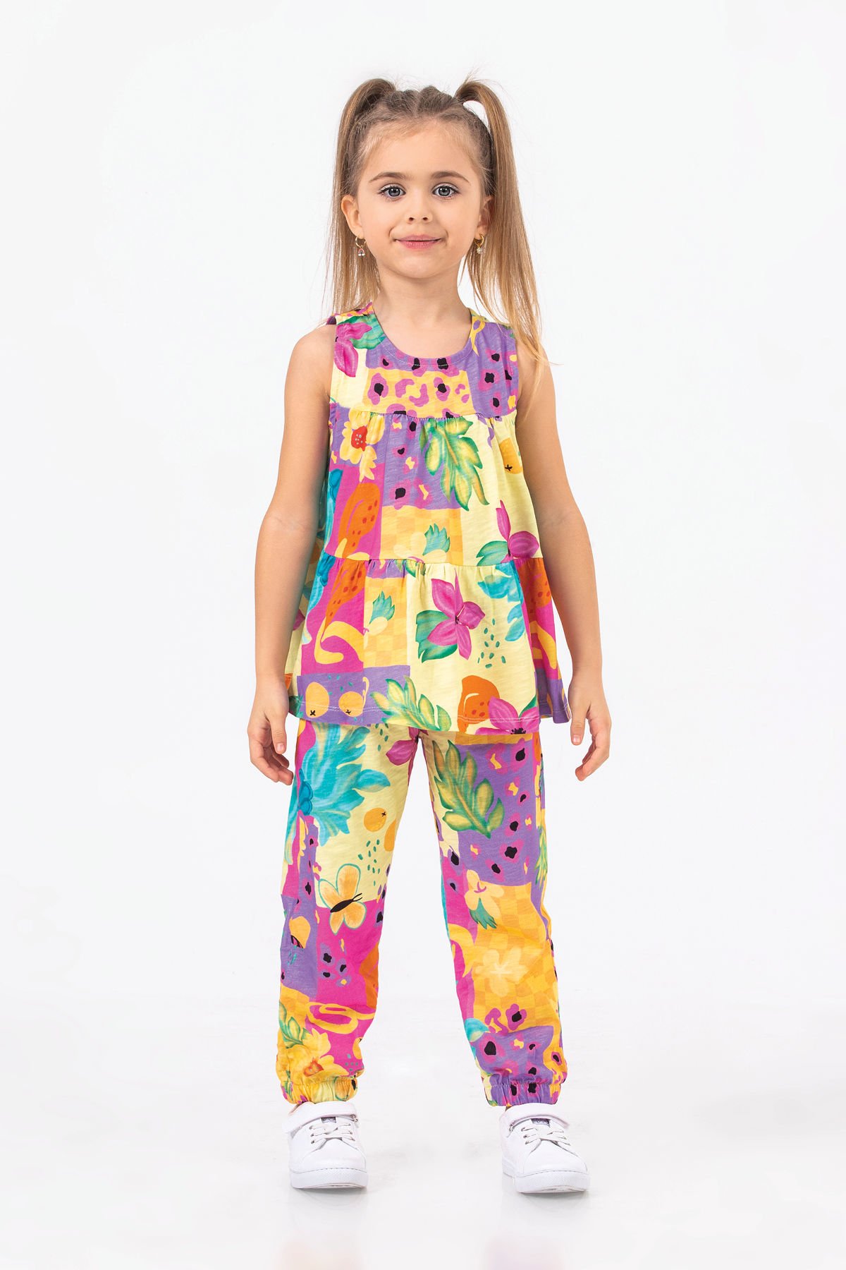 Tuffy Renkli Tema Kız Çocuk İkili Takım-9551