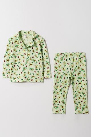 Tuffy Meyveli Tema Kız Çocuk İkili Pijama Takımı-1033