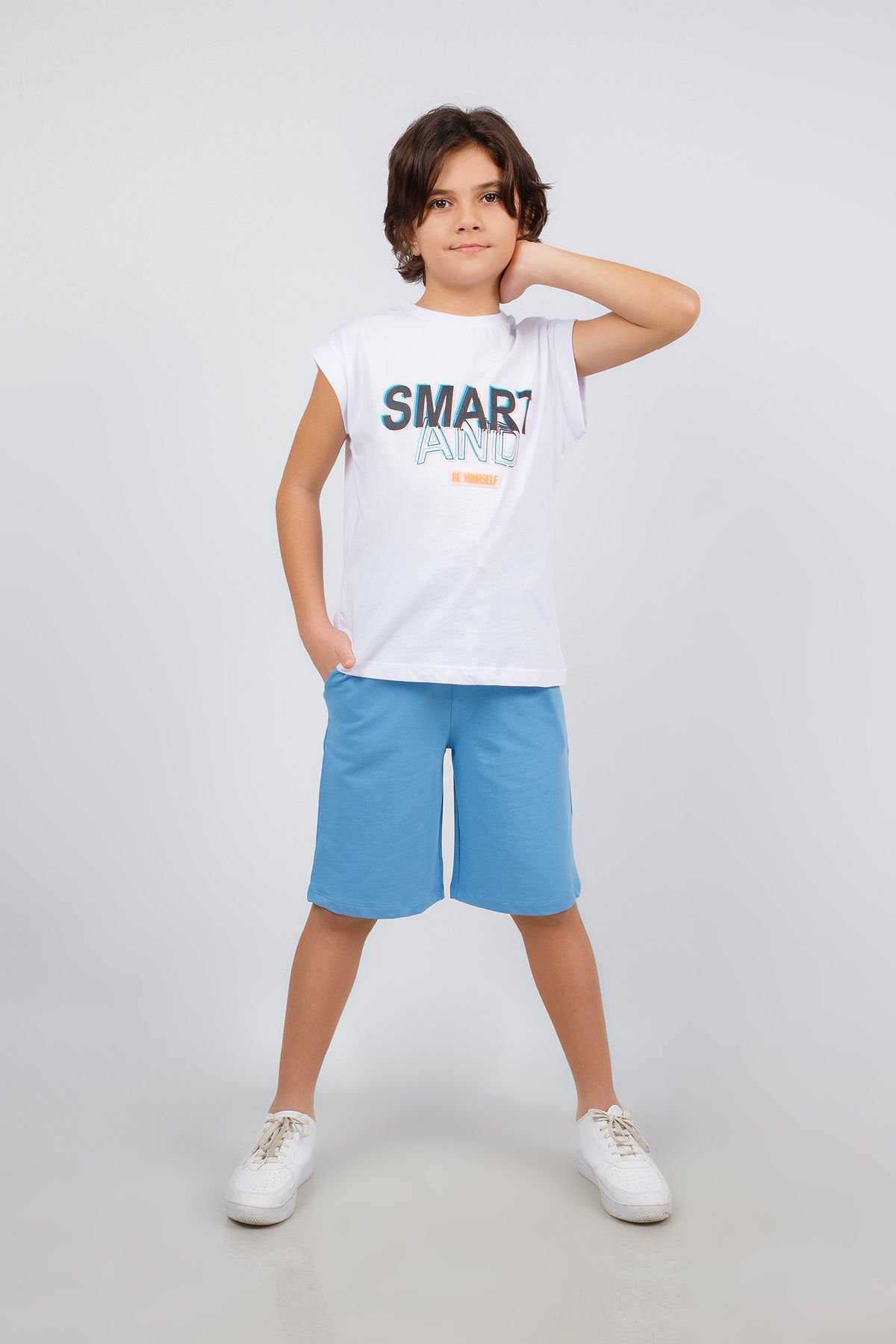 Tuffy Smart and Be Yourself Detaylı Askılı Erkek Çocuk İkili Takım-8619