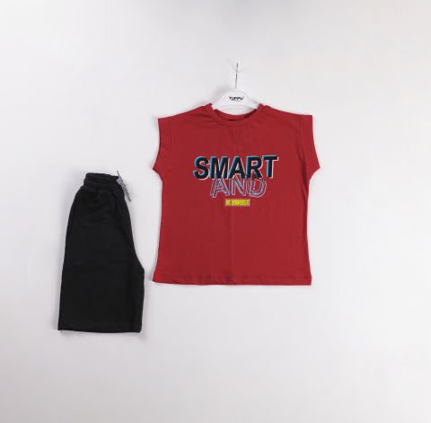 Tuffy Smart and Be Yourself Detaylı Askılı Erkek Çocuk İkili Takım-8619