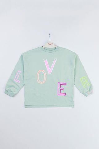 Tuffy Love Baskılı Kız Çocuk Sweatshirt-6160